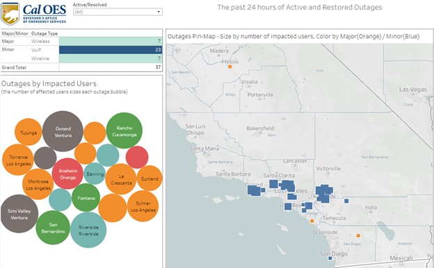 Cal OES Outage Map link