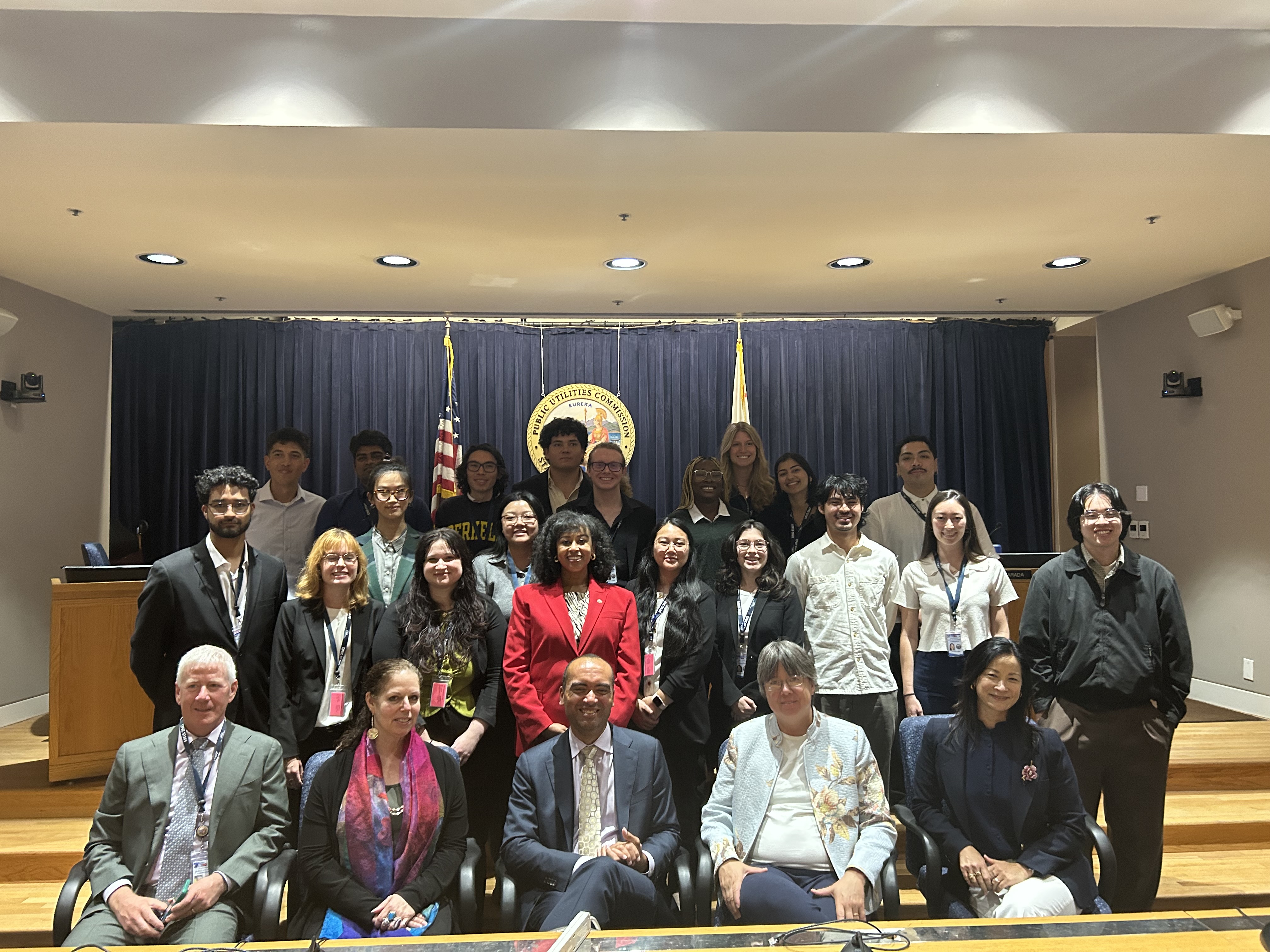 CPUC 2026 interns with Commissioners at Voting Meeting