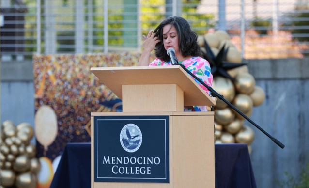 Jackie Orozco speaking at Mendocino College