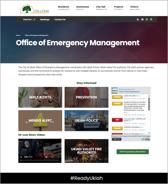 Office of Emergency Management  City of Ukiah CA