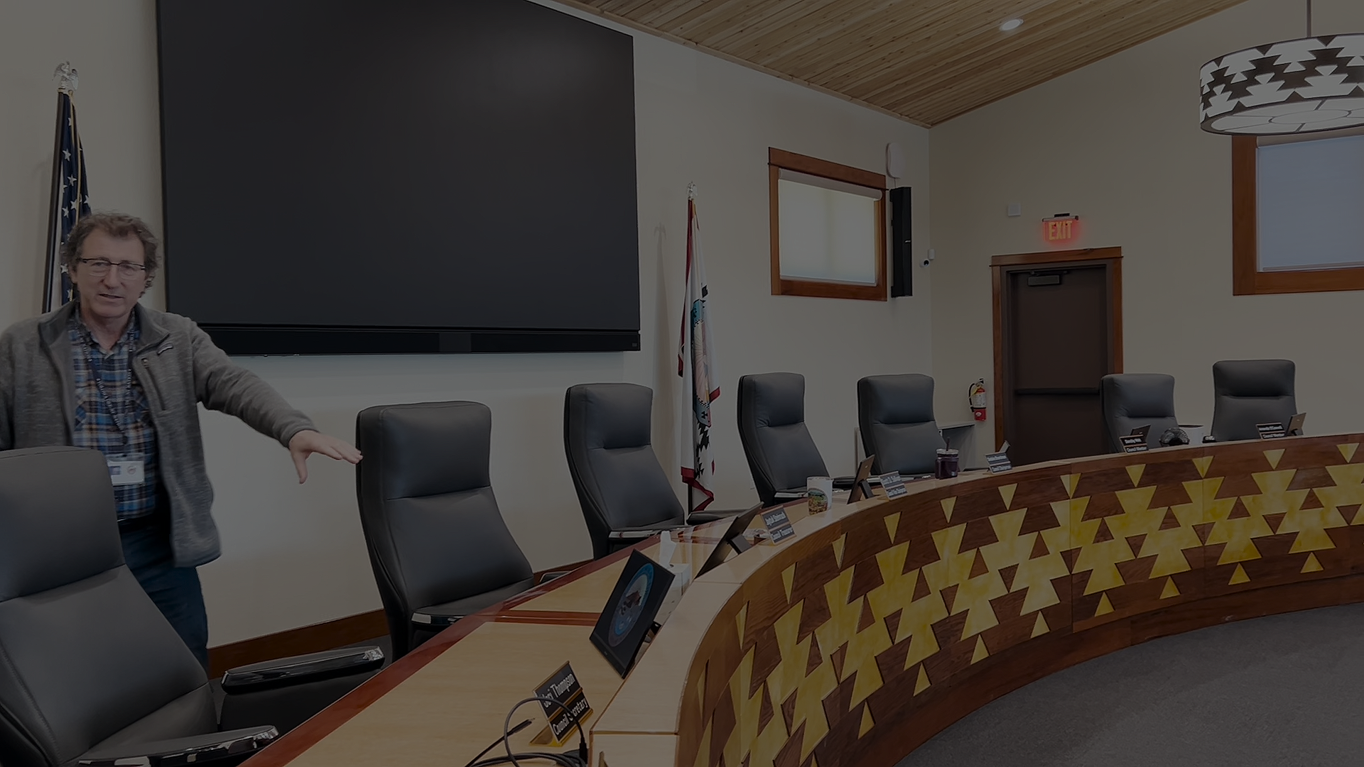 Tim Hoone, planning director, showing Tolowa Tribal Council Chambers
