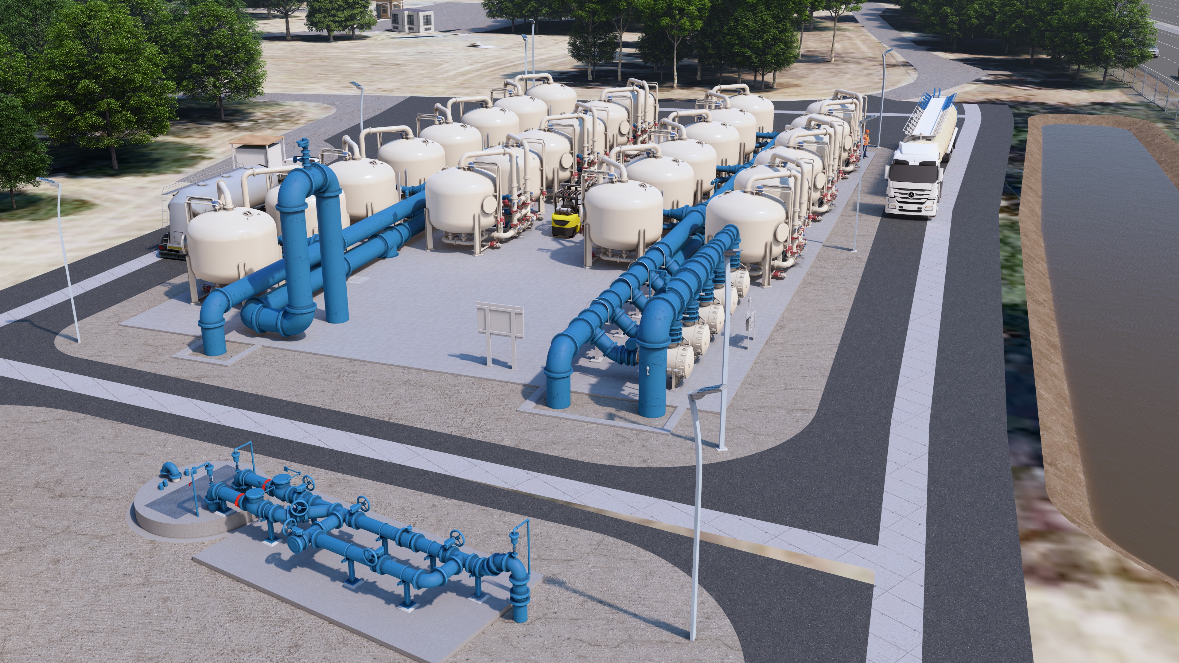 Rendering of San Jose Water PFAS treatment system  