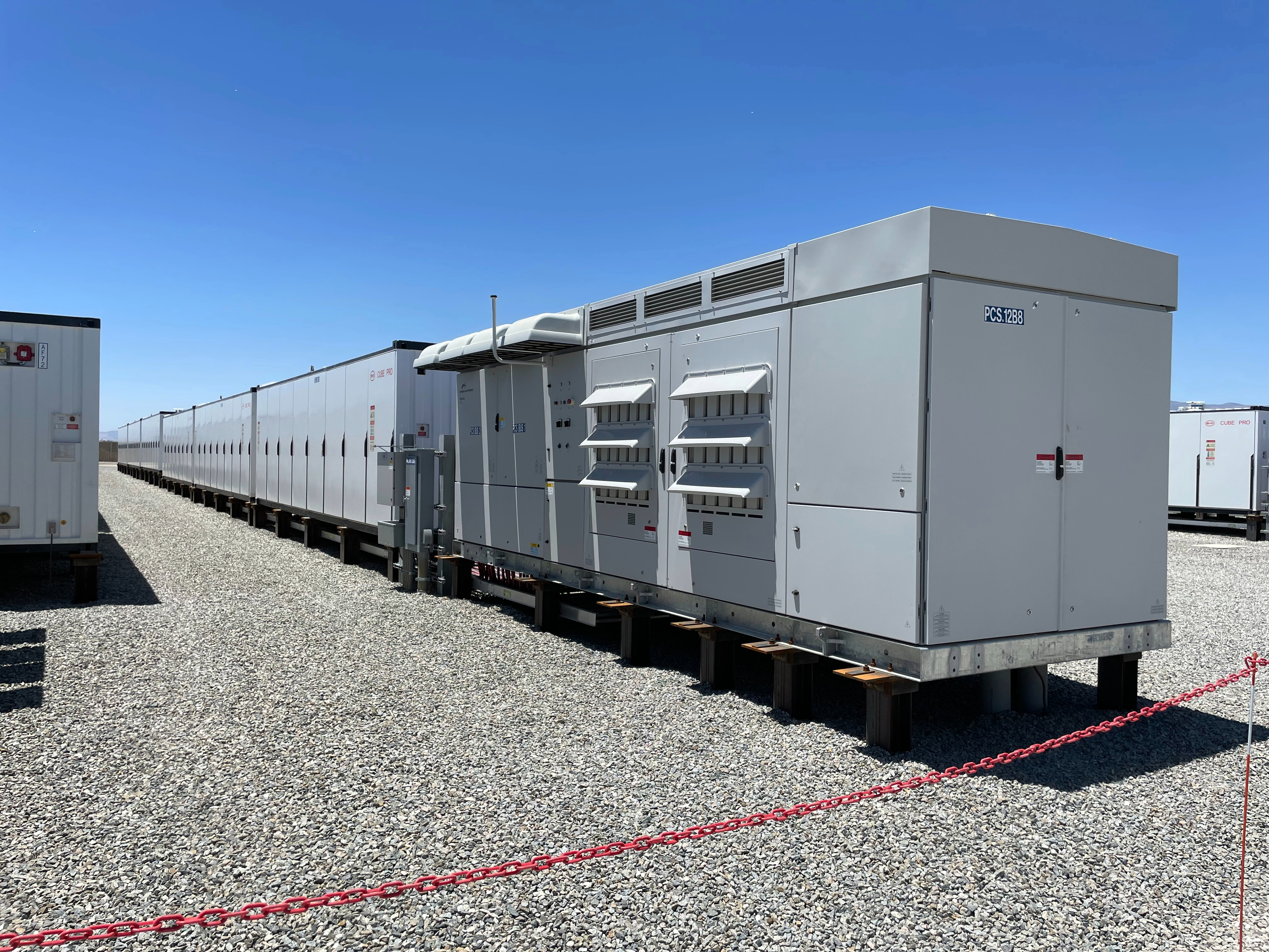 Battery storage infrastructure at Tumbleweed Energy Storage facility in Kern County.