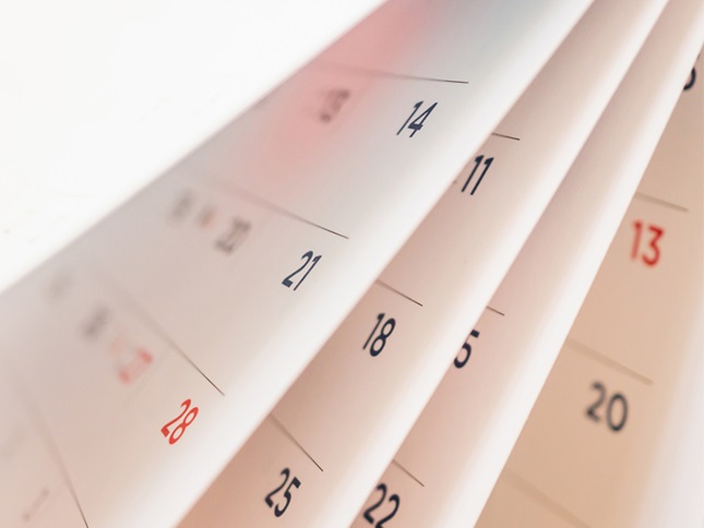 pages of a calendar being flipped
