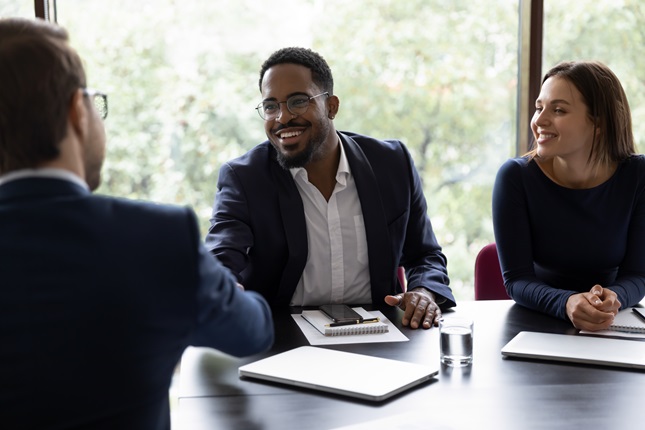 A business meeting with diverse participants