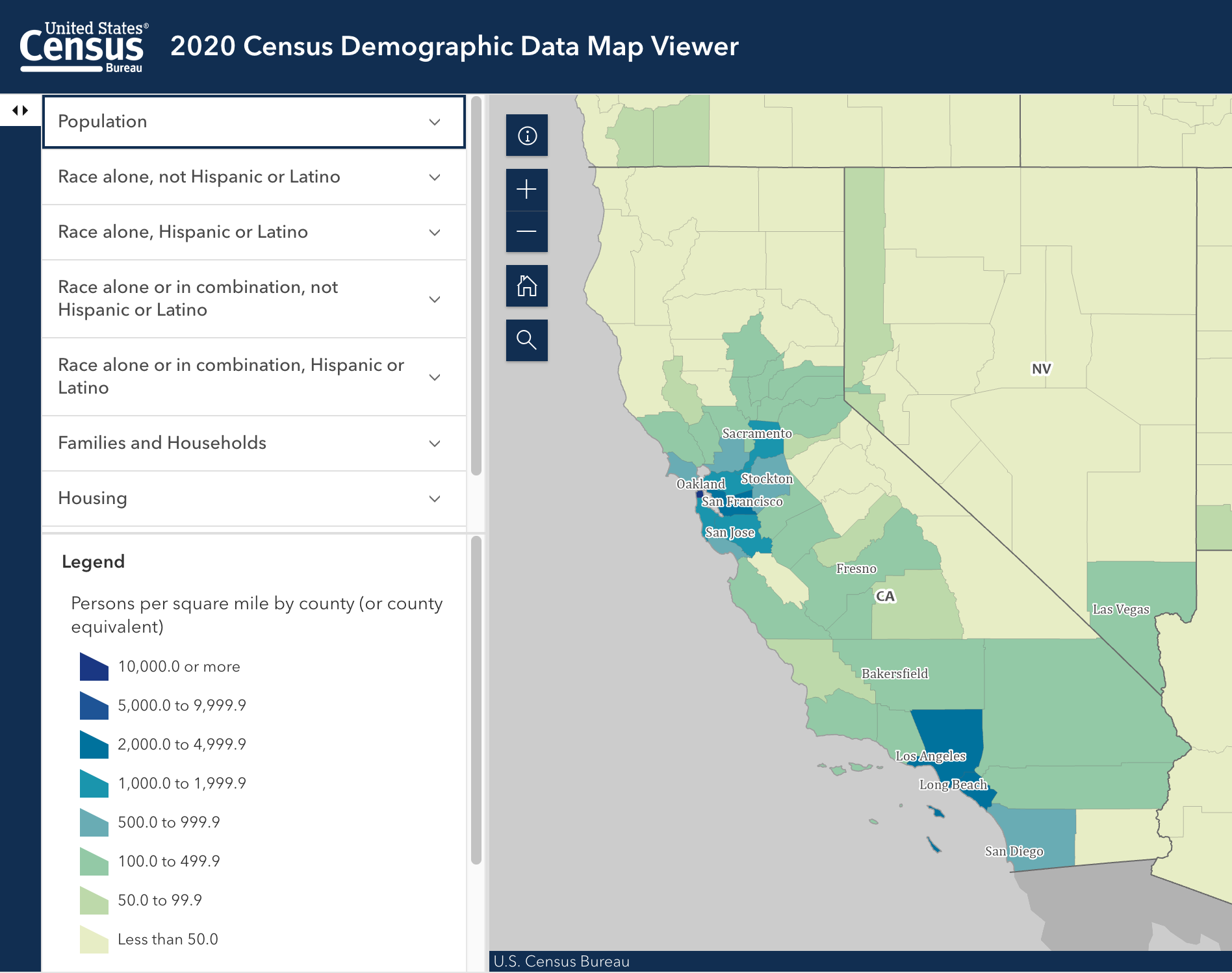 US Census map from https://maps.geo.census.gov/ddmv/map.html showing population in California